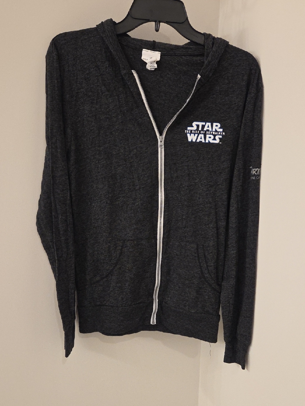 Star Wars Star The Rise of Skywalker Charcoal Zip Hoodie
